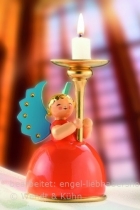 Wendt&Kühn Engel rot mit Kerzenhalter - ca 11,5 cm - rechtsschauend
