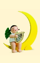 großer Engel von Wendt & Kühn - mit Harfe im Mond - groß