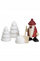 Details-Set 4 - Weihnachtsmann mit Schneeschippe - 4 cm