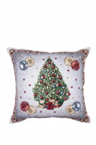 Kissenhülle - einseitiges Design "geschmückter Weihnachtsbaum" - 43x45 cm 