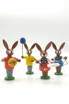 Osterhasen - 4 spielende Hasenkinder 5 cm - Richard Glässer Seiffen
