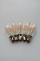 LED-Filamentkerze - Riffelkerze - warmweiß - 12 Volt = 19-21 Brennstellen