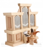Faltenrockengel an Orgel mit Spielwerk - natur - EK 050-SP