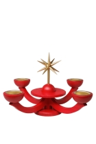 Adventsleuchter - rot für Teelichter ohne Engel  - LEF 053T