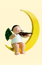 Details-großer Engel von Wendt & Kühn - mit Geige im Mond - groß