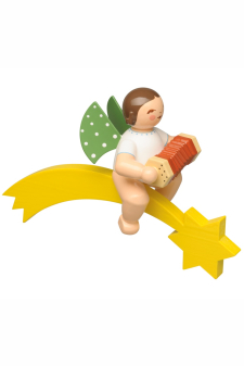 Wendt&Kühn Christbaumengel - Grünhainichener Engel® mit Konzertina auf Komet